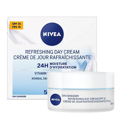 NIVEA Crème de jour rafraîchissante FPS 15 24H D’Hydratation, 50 mL 50 ml