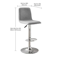 Hometrends Grey Fabric Bar Stool, Hometrends Fabric Bar Stool