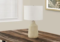 Monarch Specialties Lighting, 24"h, Table Lamp, Beige Concrete, Ivory / Cream Shade, Contemporary