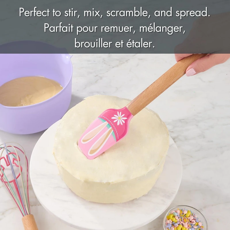 Spatule Way to Celebrate en Silicone de 12”, Oreilles de lapin, Rose