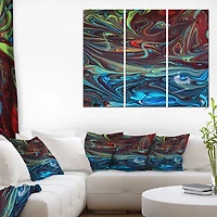 Design Art Peinture Acrylique Bleue Rouge Art Sur Toile