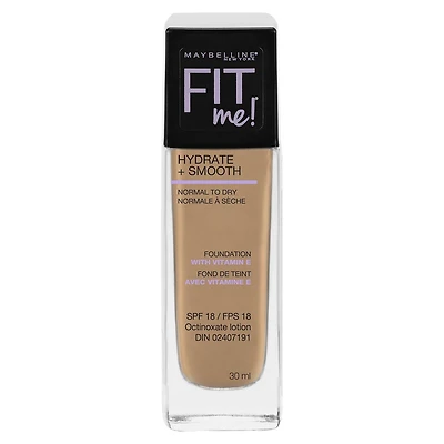 Maybelline New York Fit Me®, Hydrate + Smooth Fond de teint liquide, 30  ML 1 fl. oz, 30 ml