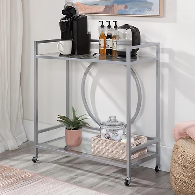 Sauder La Collection International Lux Desserte bar en Finition Silver