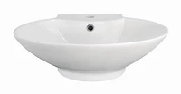 American Imaginations -in. W Above Counter White Bathroom Vessel Sink Set For 1 Hole Center Faucet AI