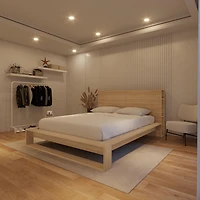 Torino Queen Size Bedset with Bookcase Headboard and Slatted Bedframe