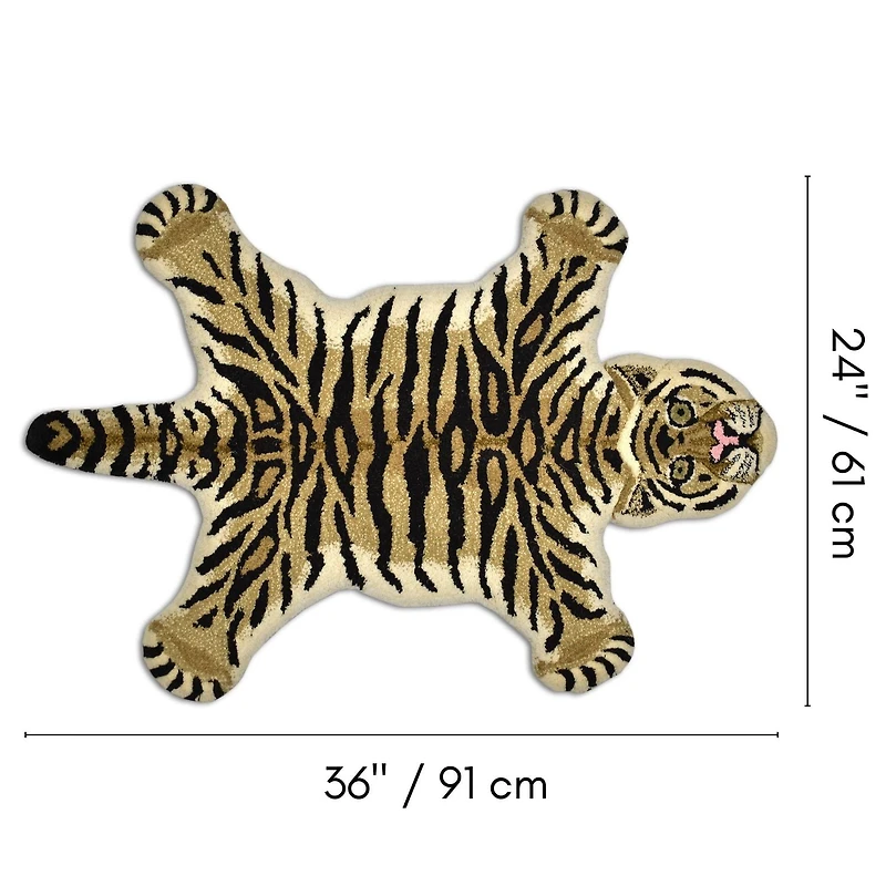 Tapis de chiffon touffeté à la main imprimé animal Fabstyles pour salon, couloir, patio