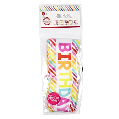 Party-Eh! Écharpe Lumineuse “It’s My Birthday” Taille universelle