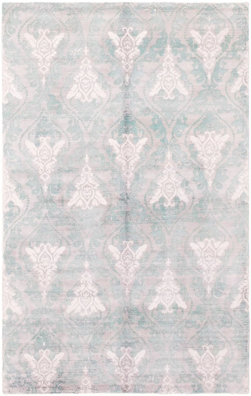 ECARPETGALLERY 4'11" x 7'10" Transitional Galleria Hand-knotted Area Rug for Living Room, Dining Room and Bedroom in Grey