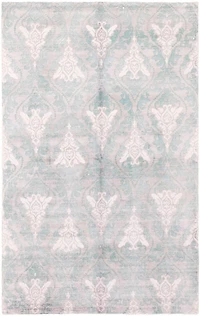 ECARPETGALLERY 4'11" x 7'10" Transitional Galleria Hand-knotted Area Rug for Living Room, Dining Room and Bedroom in Grey