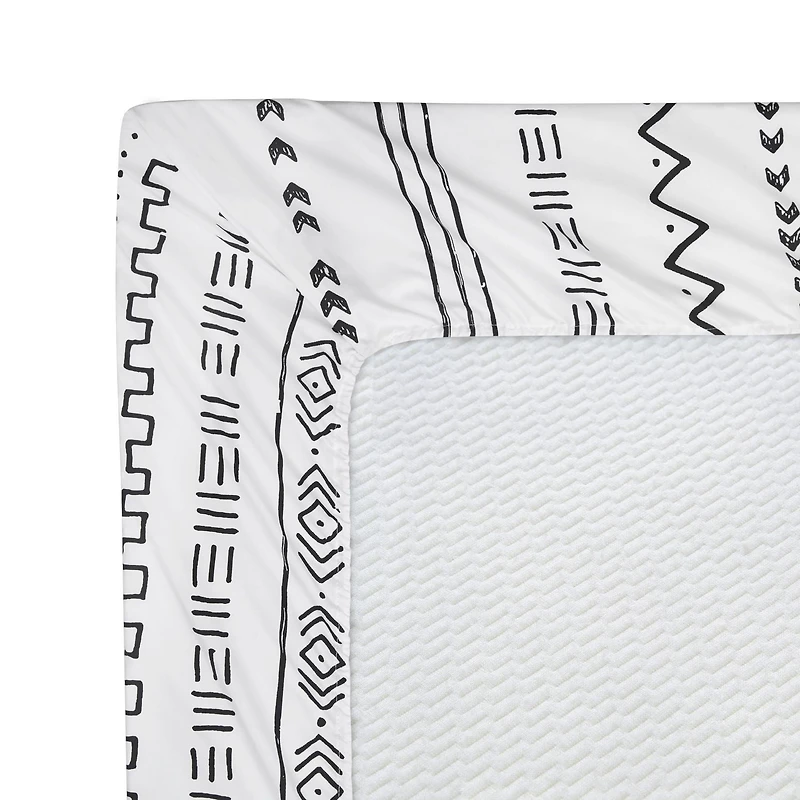 Marina Decoration Ultra Soft Silky Deep Pocket Rich Printed Bedding Rayon from Bamboo All Season Sheet Set with Pillowcases, Simplify Modern Geometric Pattern