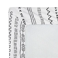 Marina Decoration Ultra Soft Silky Deep Pocket Rich Printed Bedding Rayon from Bamboo All Season Sheet Set with Pillowcases, Simplify Modern Geometric Pattern