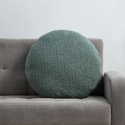 Mainstays Teddy Coussin Décoratif Rond, Gris