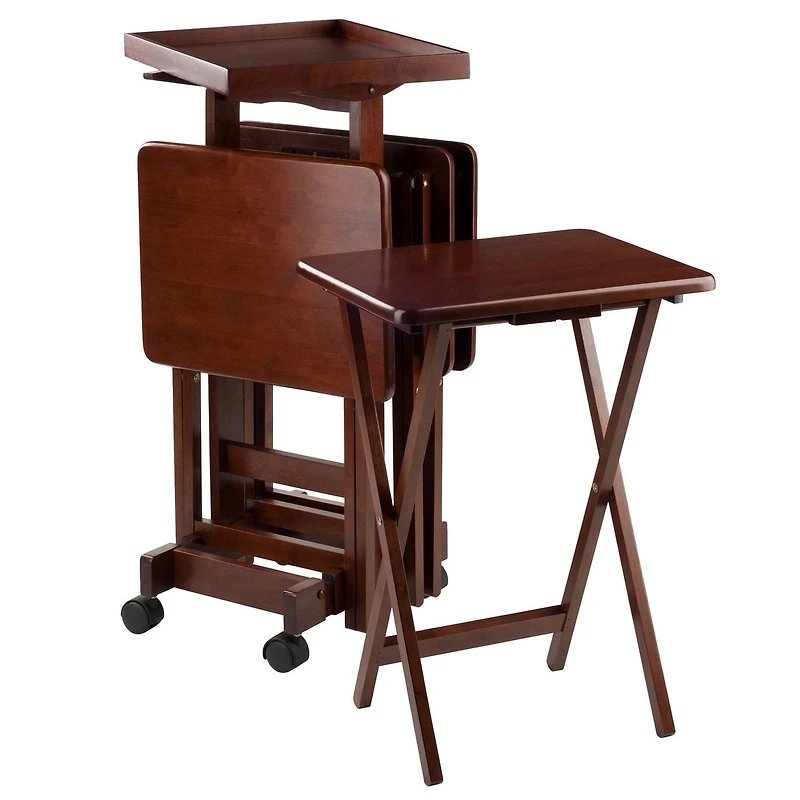 Isabelle Ensemble de tables à collations 6 pièces Noyer