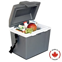 Koolatron Glacière/réchauffeur électrique 12 V, boîte à lunch thermoélectrique 9 L (9,8 qt), mini-réfrigérateur portable, gris