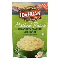 Idahoan - Purée de pommes de terre à l'ail roti d'Idahoan Purée de pommes de terre à l'ail roti d'Idahoan. Fait de vraies pommes de terre Idaho à 100 %, elles se marient parfaitement avec l'ail roti et le persil