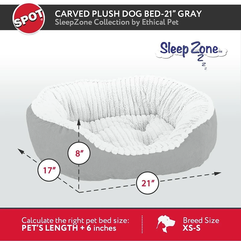 Sleep Zone Carved Plush Dog Bed