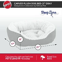 Sleep Zone Carved Plush Dog Bed