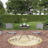Mainstays Patio Folding Wicker Chair - Black & White