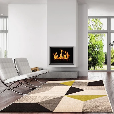 Tapis d'Interieur ECARPET Géométrique, pour Chambre à Coucher et Salon Collection Harlow