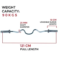 Barre Super Curl Olympique Sunny Health & Fitness de 48 po avec anneaux
