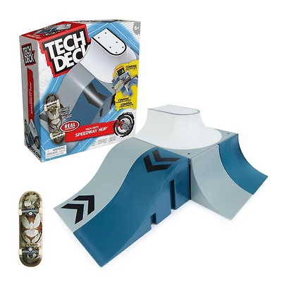 Tech Deck, Speedway Hop, X-Connect Park Creator, Customizable and Buildable Ramp Set with Exclusive Fingerboard, Kids Toy for Ages 6 and up