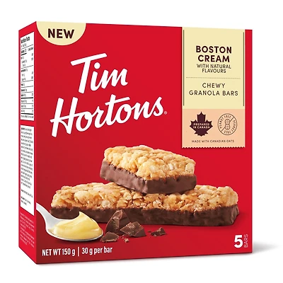 Tim Hortons Boston Cream Granola Bar 5 Pack (With Natural Flavours / Peanut Free), TH Boston Cream Granola Bar 5 Pack
