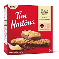 Tim Hortons Boston Cream Granola Bar 5 Pack (With Natural Flavours / Peanut Free), TH Boston Cream Granola Bar 5 Pack