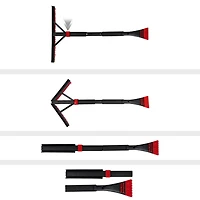 Brosse à neige pliante Oskar 22 po avec grattoir à glace et raclette, rouge & noir