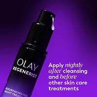 Olay Regenerist Glycolic Acid Night Peel, Exfoliating & Renewal Treatment , AHA, Resurfacing, Smooth Texture, Brighten Skin Tone, Reduce Fine Lines, Lightweight Night Serum for Radiant