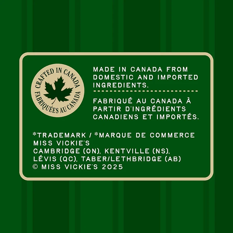 Miss Vickie’s croustilles assaisonnées cuites à la marmite Fromage et poivre 190 g.