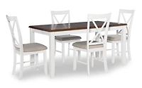 Lander 5-Piece Dining Set, Brown