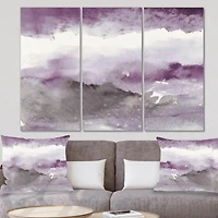 Designart Minuit au Lac III Améthyste et Gris Art mural sur toile