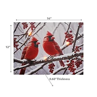 Led Canvas Wall Art Double Cardinal