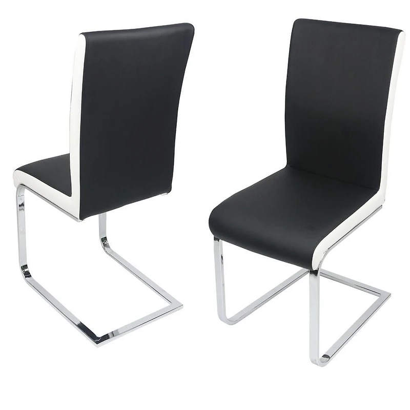 Chaise de salle à manger canadienne Anne noir et blanc (Ensemble de 2)