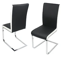 Chaise de salle à manger canadienne Anne noir et blanc (Ensemble de 2)
