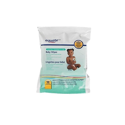 Equate Baby Wipes Travel Pack, 12 Wipes