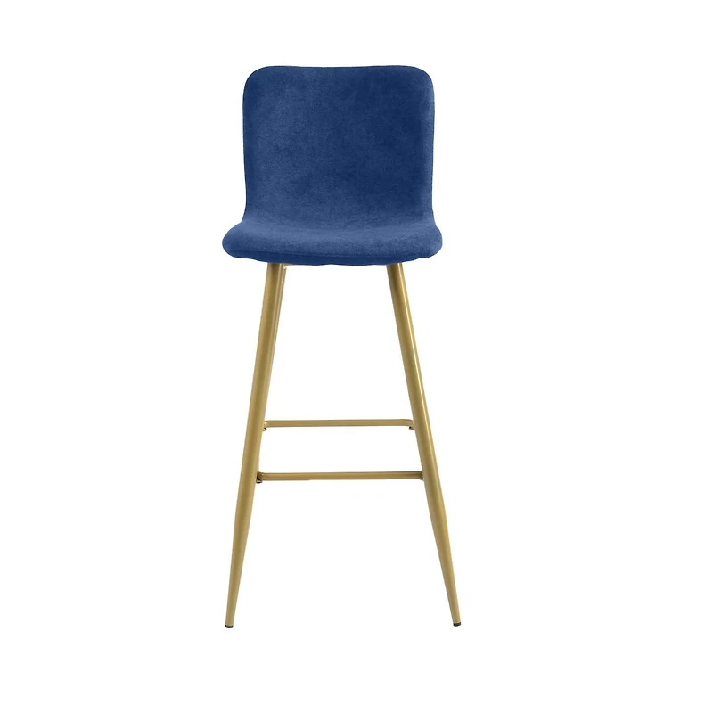 Homylin Modern Counter Height Bar Stools Set of 2, 30" Upholstered Bar Chairs Dining Stool with Backs, Golden Legs and Footrest for Home Bar Kitchen Island