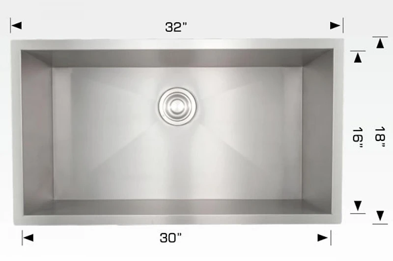 American Imaginations 32-in. W CSA Approved Stainless Steel Kitchen Sink With 1 Bowl And 18 GaugeAI-34453