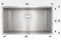 American Imaginations 32-in. W CSA Approved Stainless Steel Kitchen Sink With 1 Bowl And 18 GaugeAI-34453