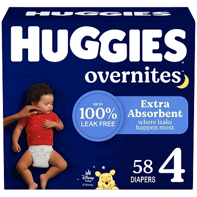 Couches pour bébé Huggies Overnites Nighttime, tailles: 3-7 |36- 66 unités Tailles 3-7| 36-66 Unités