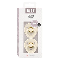 Sucettes BIBS – Collection Colour | Sucette pour bébé sans BPA | Fabriquée au Danemark | Lot de 2 sucettes premium couleur ivoire | Taille 0-6 mois