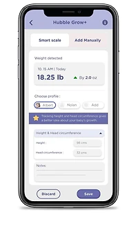 Hubble Grow Smart Baby Scale & Changing Pad - Ergonomic Design, Bluetooth Baby Tracker - Soft, Washable, Hypoallergenic Cover - 4-Sensor Technology for Accuracy - Lightweight and Portable - Tare and H