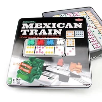 Asmodee - Tactic - Mexican Train Tin - 2-8 Players Fun Family Domino Game - 30 Minutes of Gameplay - For kids and Adults Ages 7+ - English Version