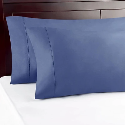 Taies d’oreiller bleu foncé Mainstays, très grand Contexture de 180 fils