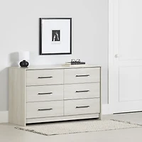 South Shore Londen 6-Drawer Dresser for Adult, in Winter Oak