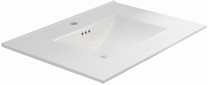 American Imaginations AI-33311 30.75 pouces W 22,25 pouces Dessus en céramique de D dans la couleur blanche pour le robinet de 1 trou
