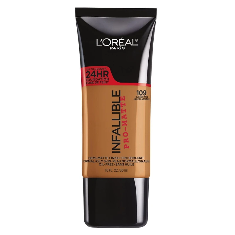 L'Oréal Paris Pro- Matte Foundation| Oil-Free, Lightweight, Longwear Face Makeup Up to 24hr| Classic Ivory, 30 ML