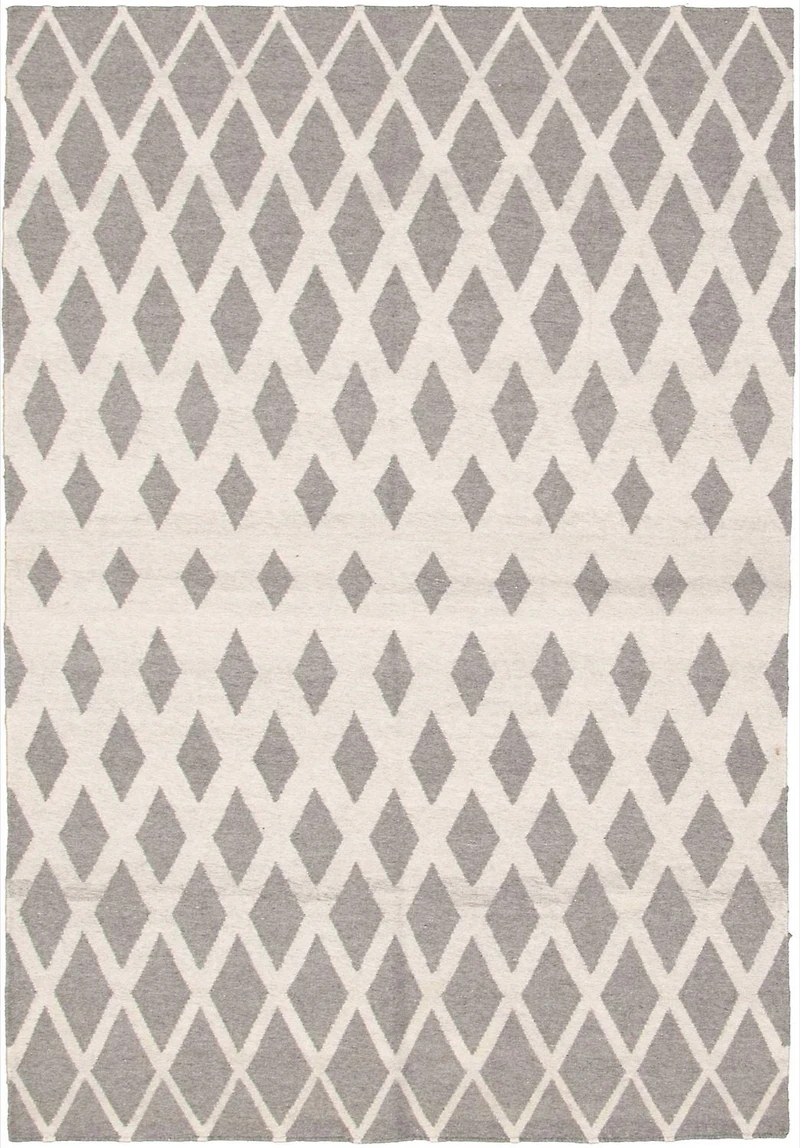 ECARPETGALLERY Tapis Fait à la Main pour Salon, Salle à Manger et Chambre à Coucher Géométrique Collection Ankara 5'1" x 8'0" en Ivoire