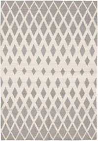 ECARPETGALLERY Tapis Fait à la Main pour Salon, Salle à Manger et Chambre à Coucher Géométrique Collection Ankara 5'1" x 8'0" en Ivoire