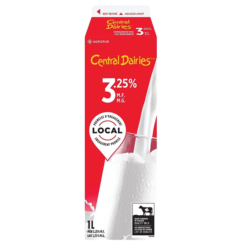 Central Dairies Homogenized 3.25% Milk 1 litre